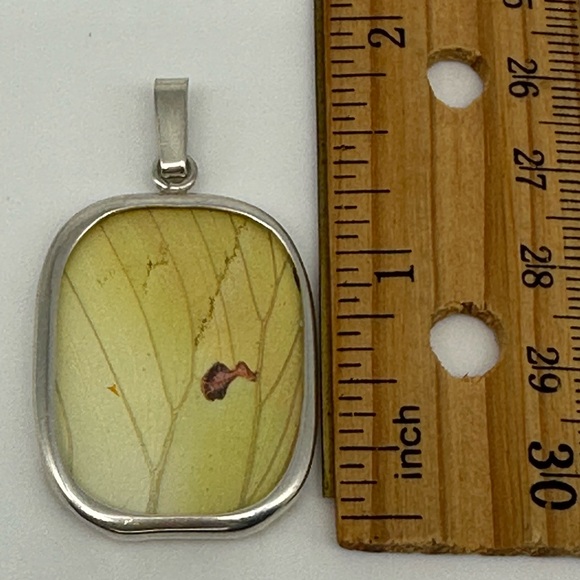 Sterling Silver Great Orange Tipped Butterfly Wing Pendant Unique and Authentic! - Picture 9 of 13